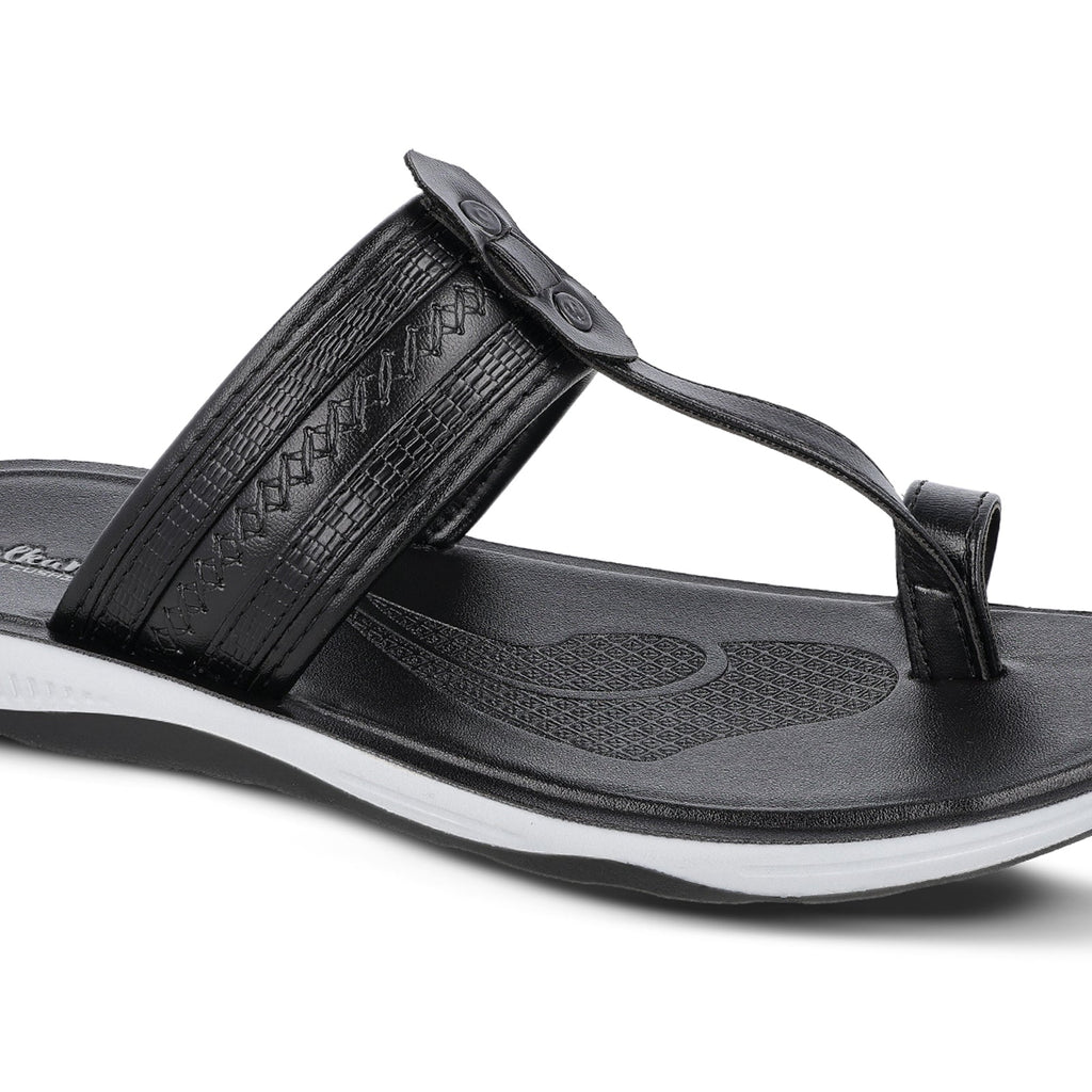 WALKAROO+ MEN SANDALS - WE1343 BLACK - Walkaroo Footwear