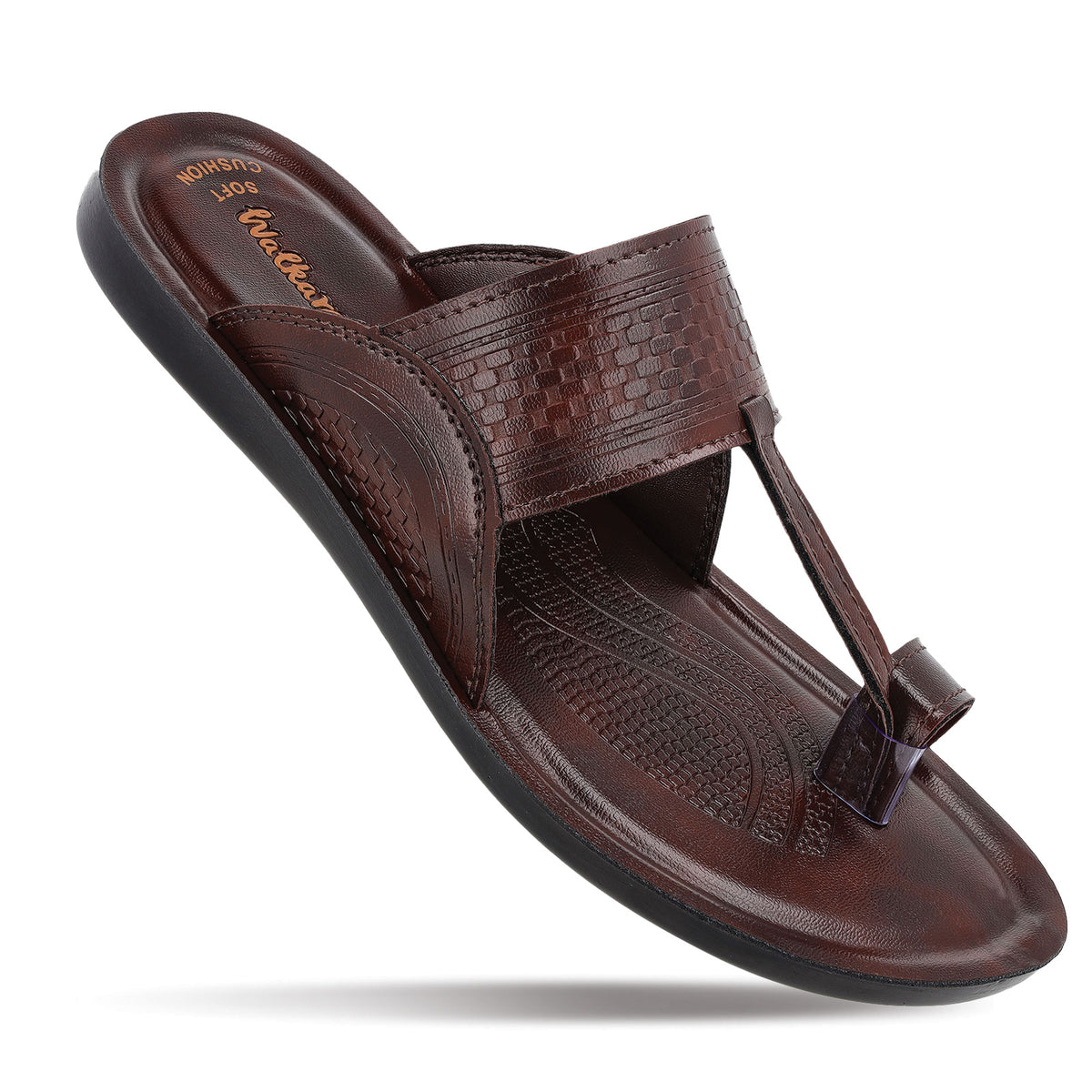 Men s Kolhapuri Chappal WG5577 Brown Walkaroo Footwear