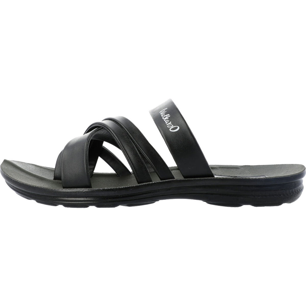 Walkaroo Men Cross Strap Slide Sandals - W5687 Green - Walkaroo Footwear