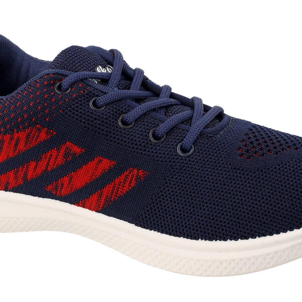 Walkaroo Kids Pull-on Sock Shoes - WS3054 Navy Blue Red - Walkaroo Footwear