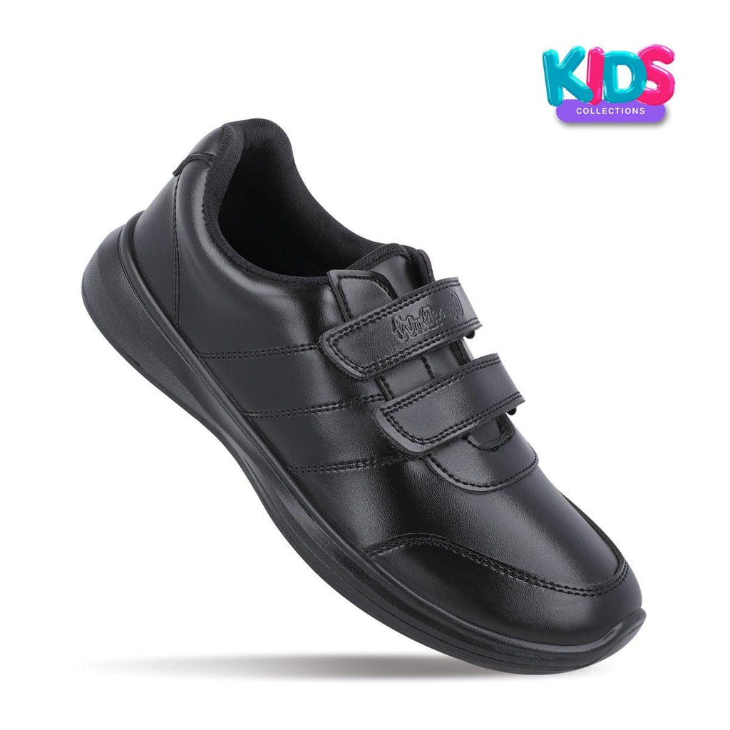 Walkaroo kids School Shoes -WV502 Black - Walkaroo Footwear