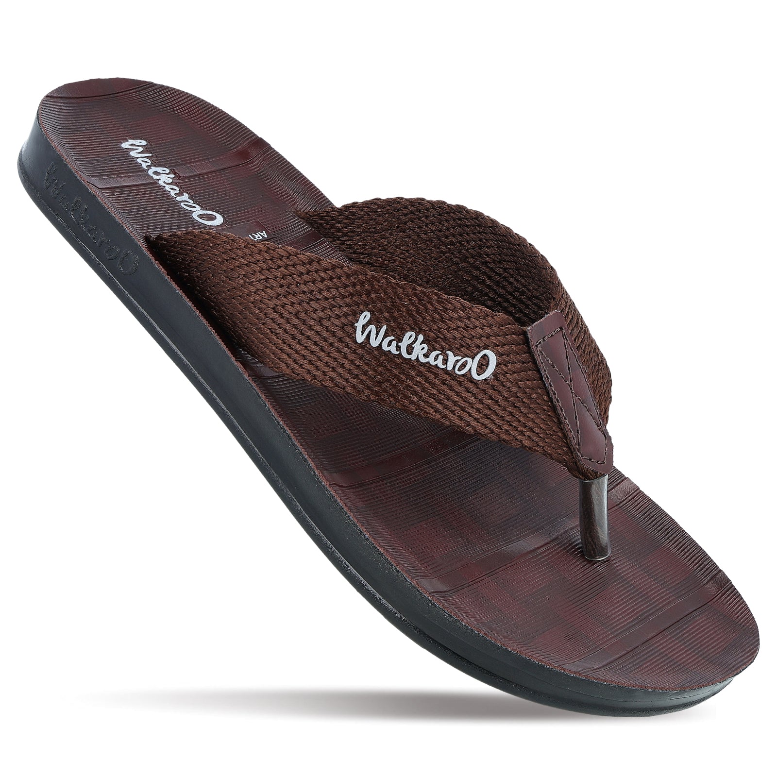 Walkaroo Men Solid Thong Sandals - WG5002 Brown – Walkaroo Footwear