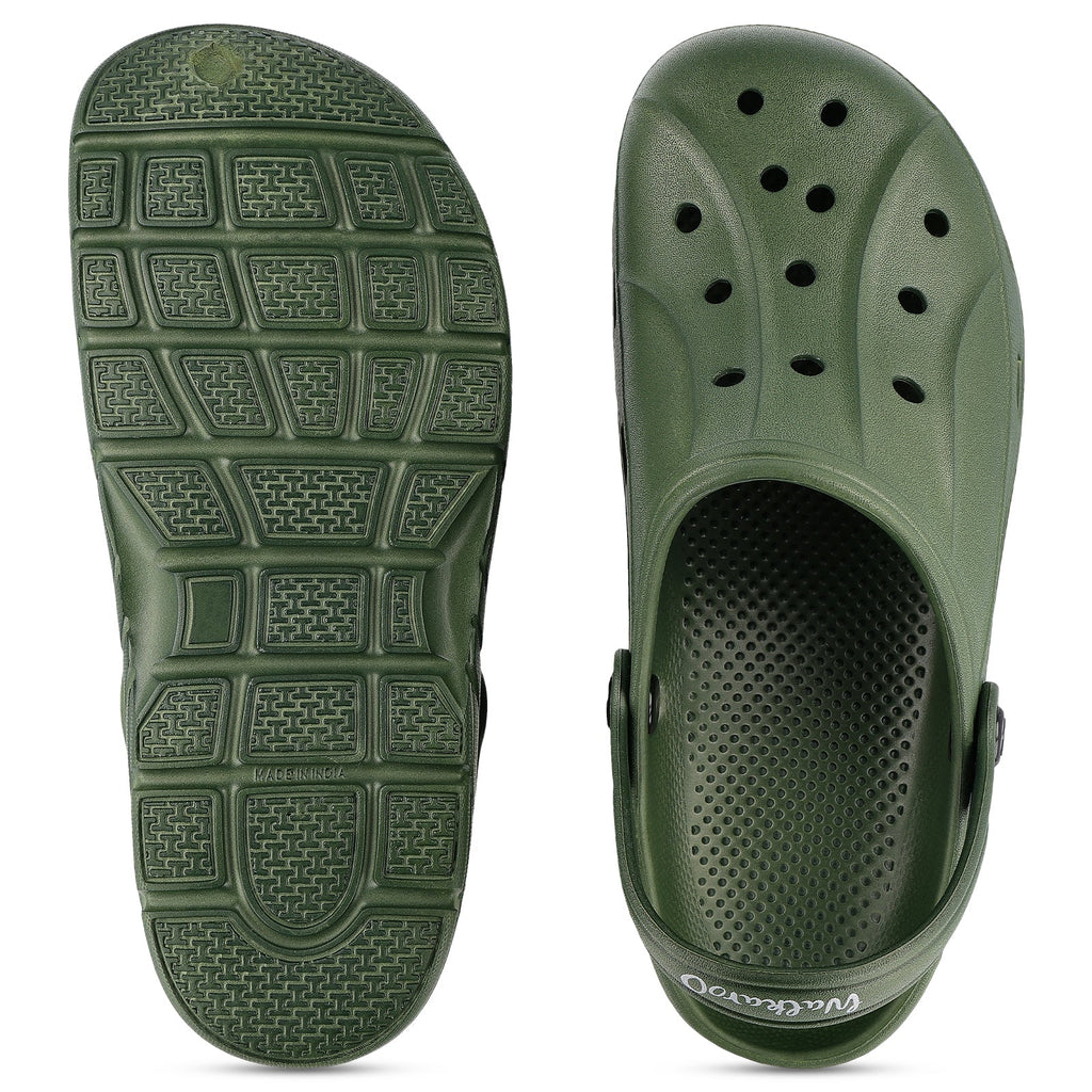 Walkaroo Mens Clogs - WC4838 Olive - Walkaroo Footwear