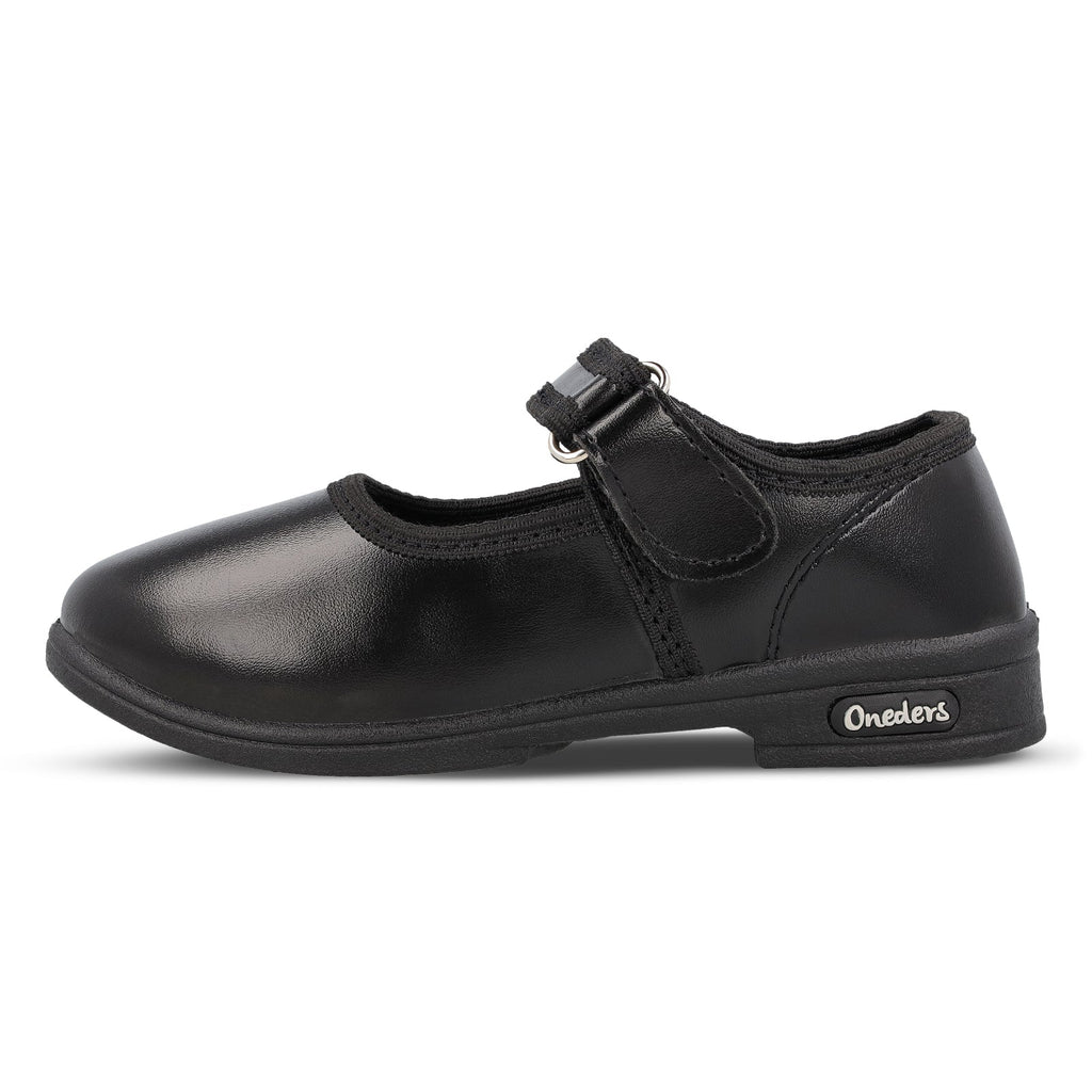 Walkaroo Girls School Shoes - WV592 Black - Walkaroo Footwear