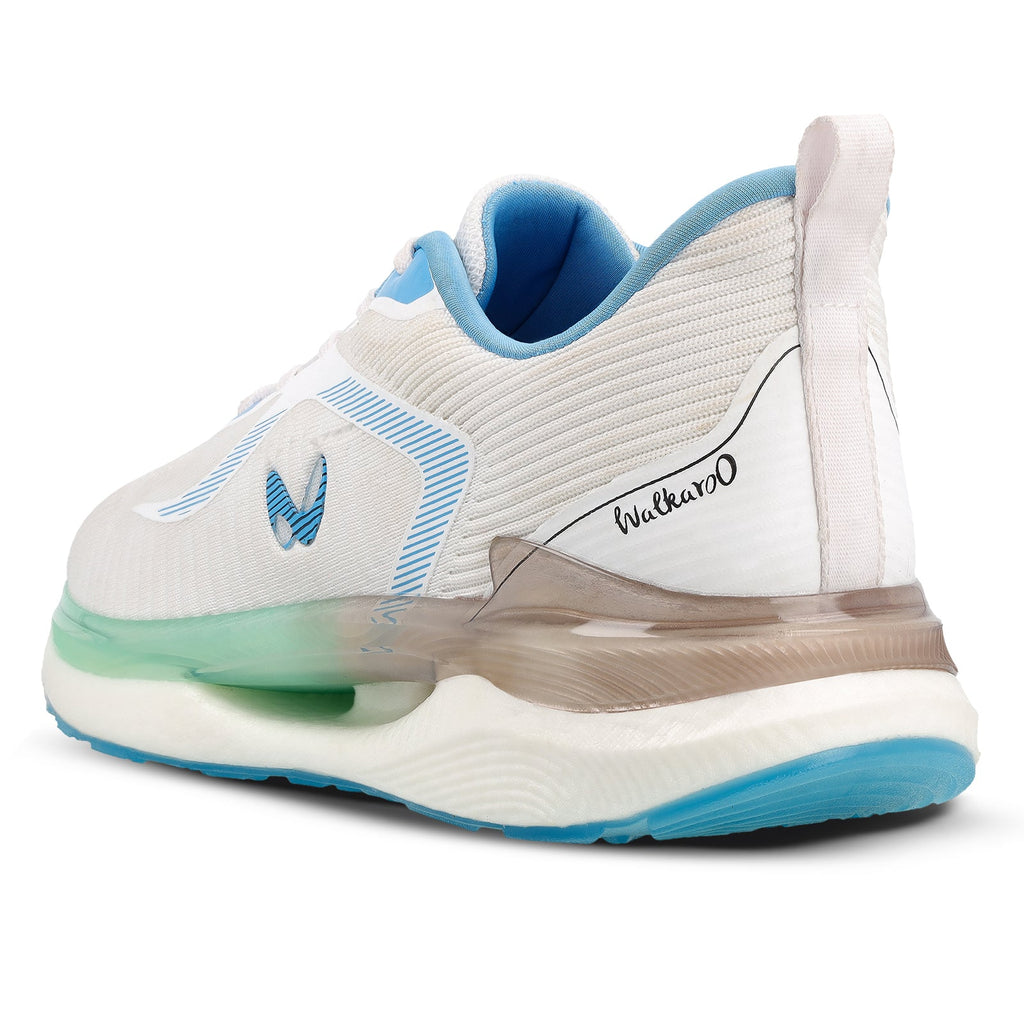 Walkaroo Men Sports Shoe - WS9122 White Turquoise - Walkaroo Footwear