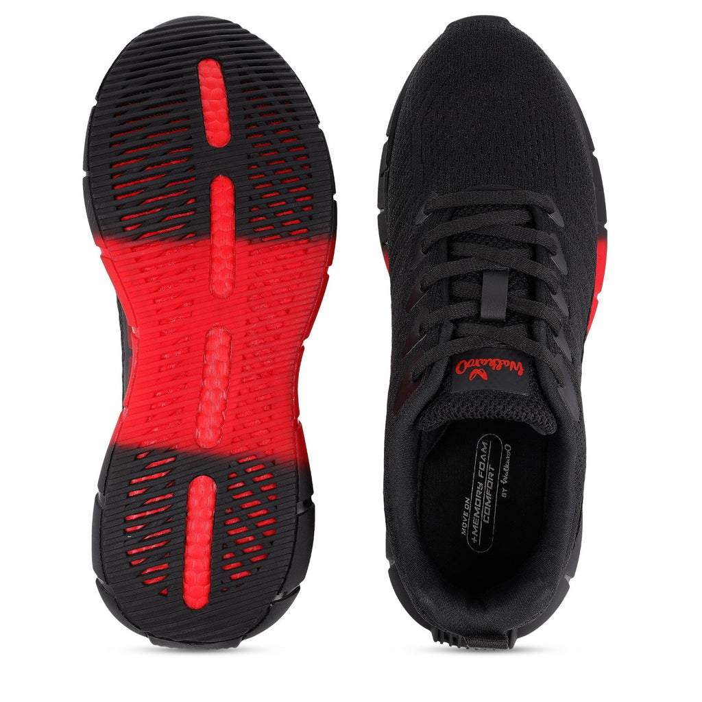 Walkaroo Men Sports Shoe - WS9101 Black Red - Walkaroo Footwear