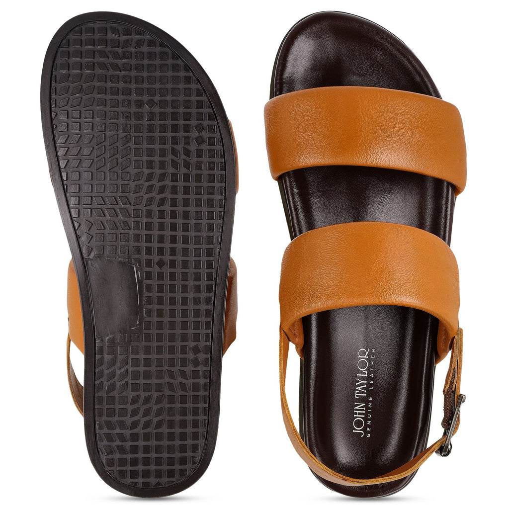 JOHN TAYLOR Leather Gents Sandals - JT97516 - Walkaroo Footwear
