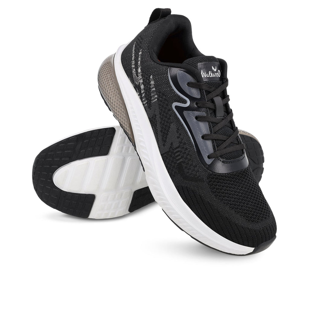 Walkaroo Men Sports Shoe - WS9108 Black - Walkaroo Footwear